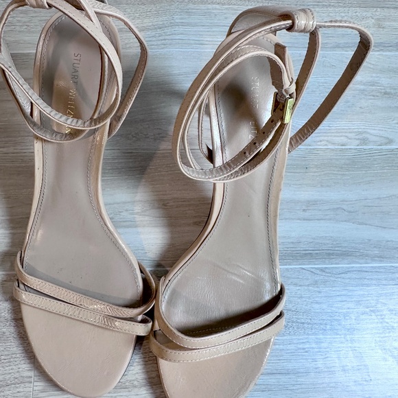 Stuart Weitzman nude leather sandals  double ankle strap 7.5 - Picture 3 of 5